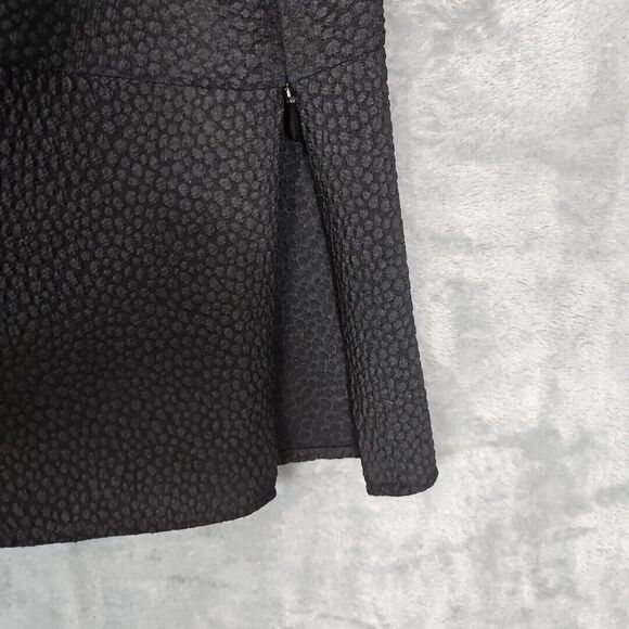 Talbots Women's Sz 12 Textured Pullover Blouse Side Zip black polyester blend - Picture 5 of 8